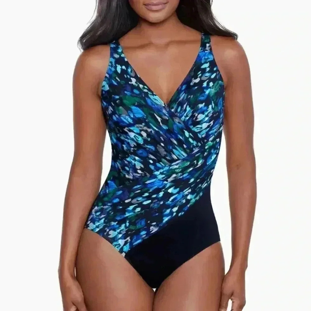 NEW Miraclesuit Sophisticated Oceanus One Piece Swimsuit size 14